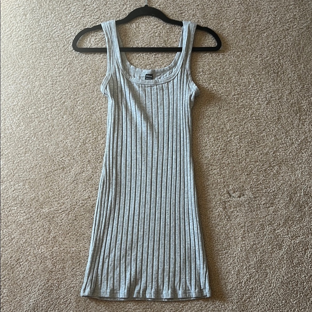 SHEIN Gray Ribbed Dress